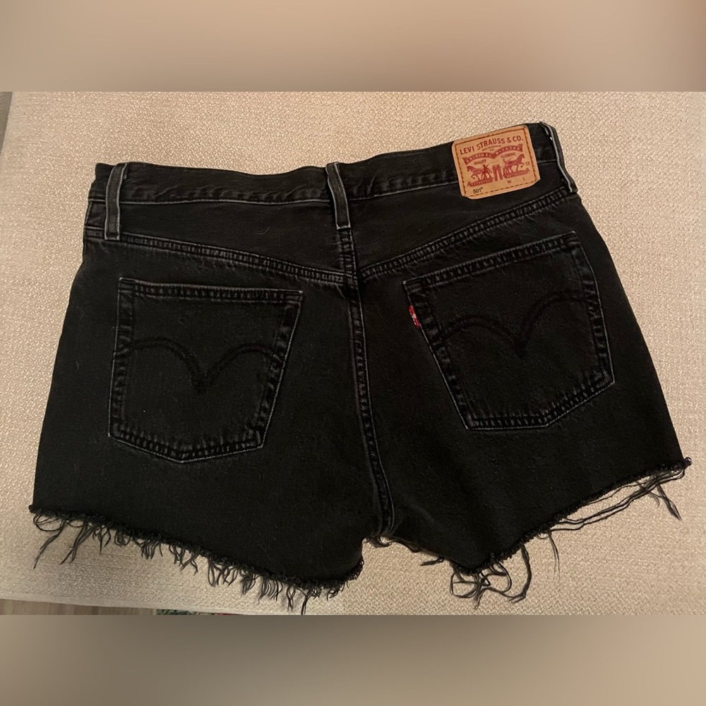 Levi’s 501 Black Denim High Rise Shorts